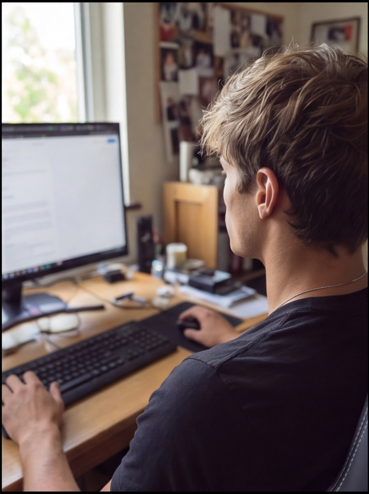 Mike at desk